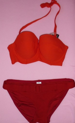 Next textured bikini orange - textured,