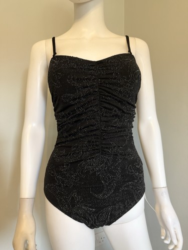 Black metallic paisley shaping - black,